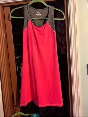 Fila Women's Hot Pink Active Racerback Dress with Charcoal Accents